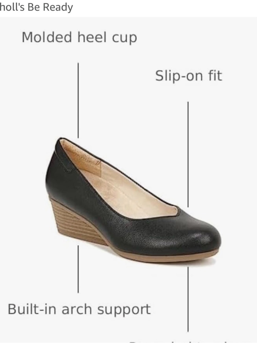 Dr. Scholl's Black Slip-On Wedge Pump